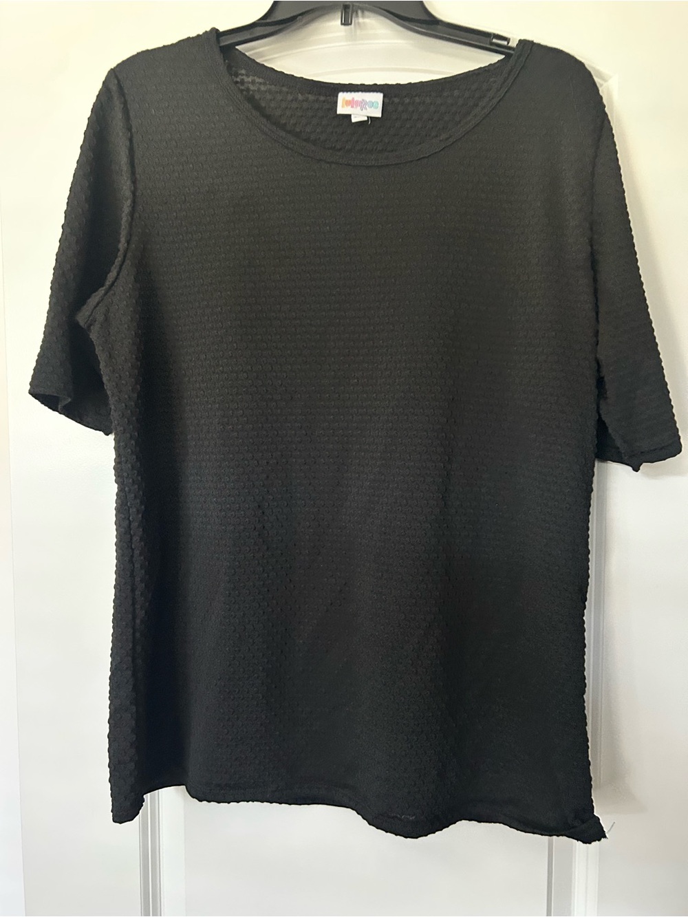 LuLaRoe Black Short-Sleeve Crew Tee